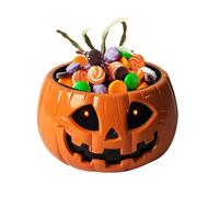 Porta Caramelos Halloween,Tarro Calabaza Para Dulces | Contenedor de Snacks con Mano de Esqueleto Móvil para Halloween, Casa Encantada, Porche, Hogar, Reuniones, Fiestas de Cumpleaños,
