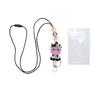 Porta Carnet con Cordón Ajustable, Diseño de Cuenta de Dibujos Animados, Nylon Resistente y Transparente - Suave y Cómodo, Impermeable y Práctico con Anilla para Claves, Ideal (5)