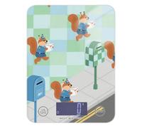 Porta cartas de dibujos animados para hornear ardillas, báscula digital de alimentos de cocina de 11 libras/5 g, 5 kg/5 g, impermeable, cocina a pequeña escala con 4 unidades para asar espresso