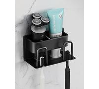 Porta Cepillo de Dientes, Soporte Cepillo de Dientes, Soporte Cepillo de Dientes Pared,Aluminio Espacial, Soporte para Cabezal de Cepillo de Dientes de 2 Agujeros para Cepillo de Dientes eléctrico