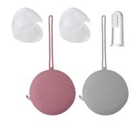 Porta chupete de silicona, lavable, recipiente para chupete, funda de silicona para chupetes para niños, de viaje, cierre de cremallera para chupete, con 1 cepillo de dientes de silicona blanca