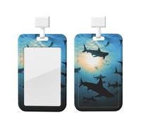 Porta credencial de identificación, impermeable, porta credencial de identificación, portaetiquetas de identificación de tiburón martillo, funda de plástico para tarjetas con cordón desprendible, fund