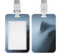 Porta credencial de identificación Mist on The Cliff, porta credencial vertical con cordón separable, etiquetas de identificación resistentes y resistentes, porta credencial, porta tarjetas de trabajo