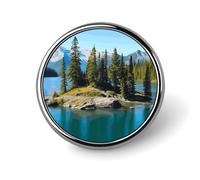 Porta credencial de Spirit Island in Lake, credencial redonda personalizada con imagen, credencial de aleación de aluminio, broche exquisito, insignias de moda, prendedores decorativos para ropa