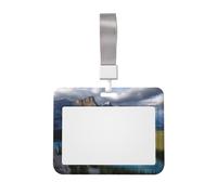 Porta credencial del Parque Nacional Banff con cordón. Estuche horizontal de plástico con ventana transparente. Protector impermeable para credencial de identificación. Funda para credencial de trabaj