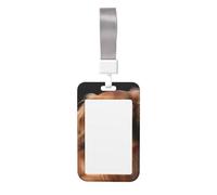 Porta credencial deslizante con cordón, funda rígida de plástico vertical para tarjetas, protector para credencial de perro salchicha de pelo largodencial