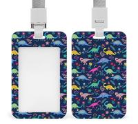 Porta credencial retráctil con diseño de dinosaurios, con cordón, accesorio de oficina para mujeres y hombres.