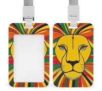 Porta credencial vertical, diseño de animales salvajes, tigres, llamas y fuego, retráctil y versátil, para adultos, duradero, para uso diario, para mujeres y hombres.