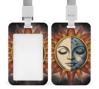 Porta credencial vertical, diseño de animales salvajes, tigres, llamas y fuego, retráctil y versátil, para adultos, duradero, para uso diario, para mujeres y hombres.