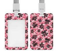 Porta credencial vertical para hombre, cordón de plástico suave y versátil con diseño de unicornios, nubes arcoíris, rosas y azules, ideal para médicos y enfermeras.