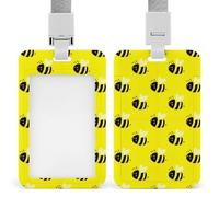 Porta credencial vertical para hombre, cordón de plástico suave y versátil con diseño de unicornios, nubes arcoíris, rosas y azules, ideal para médicos y enfermeras.