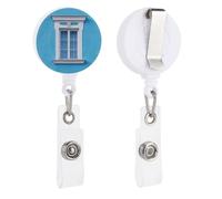 Porta credenciales retráctil para edificios, carretes para credenciales con clip, mosquetón resistente, porta tarjetas de identificación para llavero, oficinista, enfermero/a