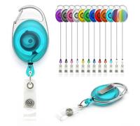 Porta credenciales retráctil YoYo - Paquete de 10 de Lanyards Tomorrow. Extendibles para pase de esquí, tarjetas de identificación, control de acceso laboral, mosquetón con clip de cinturón metálico