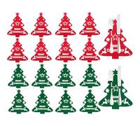 porta cubiertos Navidad 16 unidades bolsas para cubiertos 20x18 cm decoración mesa navideña rojo y verde diseño árbol de Navidad con renos y estrellas para cenas y fiestas familiares
