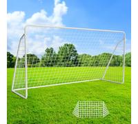 Porta da Calcio per Bambini, 365 cm / 240 cm di Assemblaggio Veloce, in Giardino, Cortile, Parco, Spiaggia, Tubi in Acero e Rete di PE (1 * Red de fútbol, 365 x 182 cm - 1 Pieza)