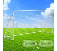 Porta da Calcio per Bambini, 365 cm / 240 cm di Assemblaggio Veloce, in Giardino, Cortile, Parco, Spiaggia, Tubi in Acero e Rete di PE (2 * Red de fútbol, 365 x 182 cm - 1 Pieza)