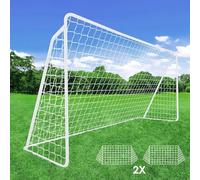 Porta da Calcio per Bambini, 365 cm / 240 cm di Assemblaggio Veloce, in Giardino, Cortile, Parco, Spiaggia, Tubi in Acero e Rete di PE (2 * Red de fútbol, 240 x 150 cm - 1 Pieza)