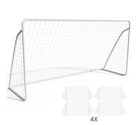 Porta da Calcio per Bambini, 365 cm / 240 cm di Assemblaggio Veloce, in Giardino, Cortile, Parco, Spiaggia, Tubi in Acero e Rete di PE (2 * Red de fútbol, 365 x 182 cm - 2 Pieza)