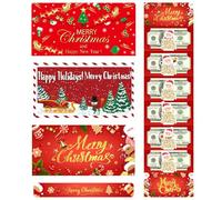 Porta Dinero navideño para Efectivo, Suministros para temáticas de Papá Noel | Porta Dinero de Papá Noel con 6 Compartimentos | para Hombres, Mujeres, niñas jóvenes Esposa Marido Hijo Hija