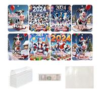 Porta dinero único de Navidad para dinero en efectivo, papel de animales, soporte para tarjetas de dinero, 8X, decoración de Navidad, adornos de árbol de Navidad para fiestas de Navidad, para monos