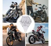 Porta Discos de Impuesto para Motocicleta | Soporte Hexagonal para Matrícula de Etiqueta Fiscal - Bracket De Aluminio con Llave Y Portatarjetas para Scooter Y ATV