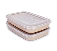 Porta Embutidos y Alimentos Sistema Classic, Conservación Optima de Lonchas y Quesos en Nevera (2CP Marrón)