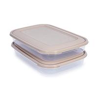 Porta Embutidos y Alimentos Sistema Classic, Conservación Optima de Lonchas y Quesos en Nevera (2TP Marrón)
