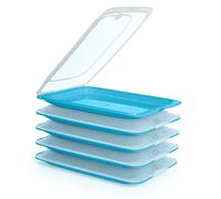 Porta Embutidos y Alimentos Sistema Fresh, Conservación Optima de Lonchas en Nevera (5X Azul)