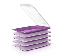 Porta Embutidos y Alimentos Sistema Fresh, Conservación Óptima de Lonchas en Nevera (5X Berenjena)