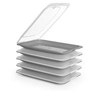 Porta Embutidos y Alimentos Sistema Fresh, Conservación Optima de Lonchas en Nevera (5X Gris)