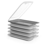 Porta Embutidos y Alimentos Sistema Fresh, Conservación Optima de Lonchas en Nevera (5X Gris)