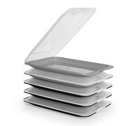 Porta Embutidos y Alimentos Sistema Fresh, Conservación Optima de Lonchas en Nevera (5X Neg-Gri)