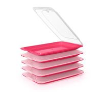 Porta Embutidos y Alimentos Sistema Fresh, Conservación Óptima de Lonchas en Nevera (5X Rosa)
