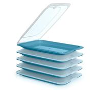 Porta Embutidos y Alimentos Sistema Fresh, Conservación Optima de Lonchas en Nevera, Medidas 25.2 x 17 x 3.2 cm (5X Ocean)