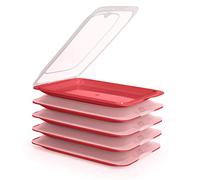 Porta Embutidos y Alimentos Sistema Fresh, Conservación Optima de Lonchas en Nevera, Medidas 25.2 x 17 x 3.2 cm (5X Burdeos)