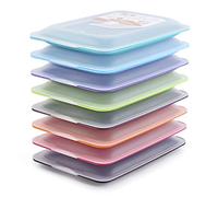 Porta Embutidos y Alimentos Sistema Fresh, Conservación Optima de Lonchas en Nevera, Medidas 25.2 x 17 x 3.2 cm (8X Surtido)
