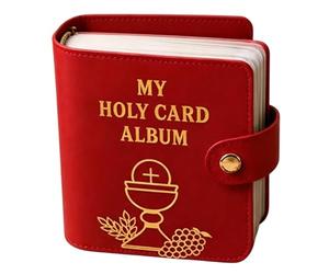 Porta Estampitas Religiosas | Con 20 Fundas Estuche Portátil Protector Tipo Librillo - Portatarjetas Católico En Piel Sintética,Para Iglesia, Oración Personal, Retiro, Viajes, Hogar y Familia