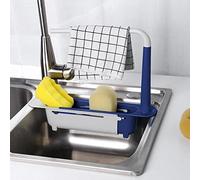 porta estropajos, soporte esponja, trapo, cepillo,jabon. Accesorio cocina para organizador de fregadero, estante, y balleta, ideal con drenaje, telescopico ajustable con porta trapo, paño de cocina