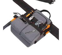 Porta Herramientas Cintura Profesional, CinturóN Portaherramientas Electricista Bolsa Herramientas Cinturon Con MúLtiples Bolsillos Bolsa De Herramientas Con Anillo De Martillo (Gris)