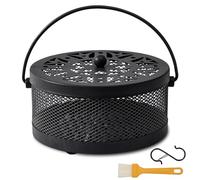 Porta Incienso Antimosquitos, Soporte para Incienso, Mosquito Coil Holder, Porta Incienso Espiral, Quemador Incienso Caja, Soporte Incienso Metal for Indoor Outdoor Camping (Negro)