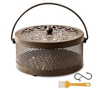 Porta Incienso Antimosquitos, Soporte para Incienso, Mosquito Coil Holder, Porta Incienso Espiral, Quemador Incienso Caja, Soporte Incienso Metal for Indoor Outdoor Camping (Bronce)