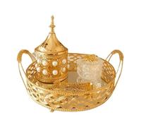 Porta Incienso Decorativo Juego de quemadores Incienso Dorados, Juego Huecos Metal árabe, Exquisito Quemador Cono Resina for decoración SPA Yoga en la Oficina casa