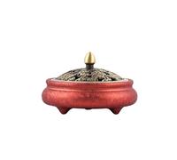 Porta Incienso Quemador de Incienso latón con Forma Nube auspiciosa Creativa y Tapa, Adorno Decorativo for Interiores, Soporte Tres Patas(Red)