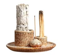 Porta-inciensos 4 en 1, Quemador de Incienso Varillas de Incienso, Cuenco de Incienso Porta Incienso Palo Santo Soporte Incienso Varilla Hogar de Cenizas la Decoración Sala de Estar, Yoga, Meditación