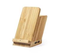Porta Lápices Multifunción Dam Electronics Nature Bambú Cargador Inalámbrico 5W 4 USB