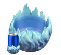 Porta Latas Para Cerveza,Portabotellas Decorativo de Impresión 3D,Soporte Aislante Para Cervezas Con Diseño De Llama Azul - Para De Mesa Y Botellas Estrechas Estándar De 355ml Para Refrescos Y