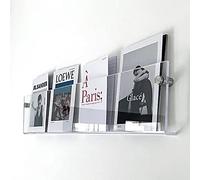 Porta literatura, porta revistas, porta revistas de acrílico montado en la pared, revistero transparente para sala de estar, oficina, con accesorios, expositor de folletos para colgar en la pared (t