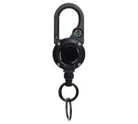 Porta Llaves De Cuerda De Alambre - Llavero Retráctil Con Brújula, Portátil Con Mosquetón | Camping Senderismo Caza Montañismo Al Aire Libre Herramienta Organizador Accesorio Ligero Mu