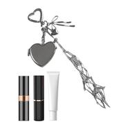 Porta Lucida Labbra - Portachiavi Di Lucidalabbra In Acciaio Inossidabile | Porta Di Lucidalabbra Chic Con Specchio Per Lo Stoccaggio Di Rossetto Compatto, Adorabile Vettore Di Rossetto Per Il Viaggio