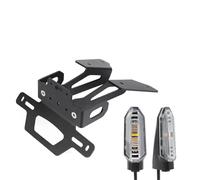 Porta Matriculas para Moto para XL750 para Transalp 750 2023-2024 Soporte Matrícula Indicador LED De Guardabarros Soporte De Marco De Registro Portamatriculas Moto(Bracket LED Clear)